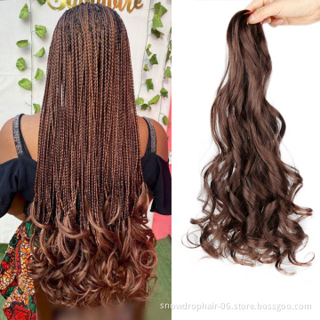 Free Sample Yaki Pony Style Wavy Crochet Braid Spiral Loose Wave Hair Extensions French Curls Synthetic Curly Braiding Hair
